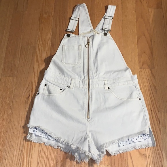 Free People We the Free Sunkissed Denim Short Overalls 12 - Picture 5 of 11